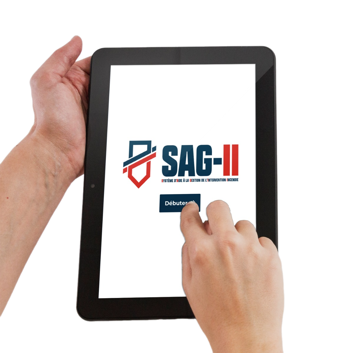 Tablette affichant l'application SAG-II